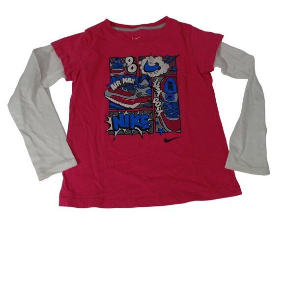 2 pc Nike Graphic Tshirt Dri-Fit Leggings Outfit Girls Size 6X Pink Gray - Picture 4 of 13